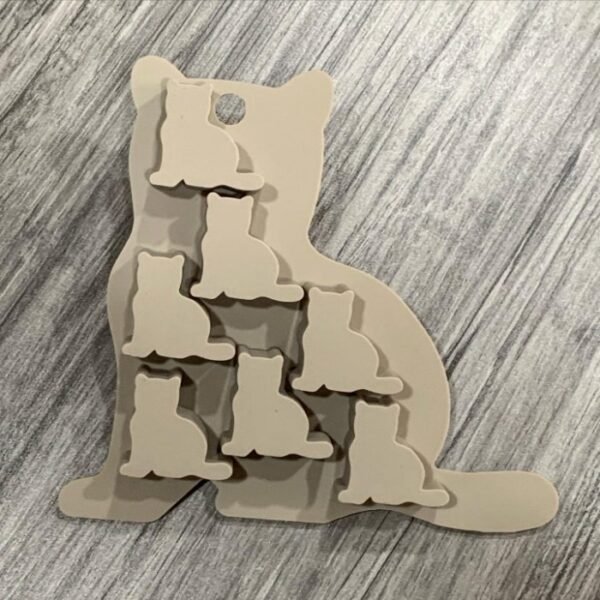 Silicone Tray。貓咪。矽膠。耐高溫。烤箱模。冰塊。製冰盒。製冰模：圖片 5