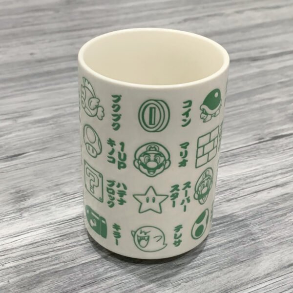 日本製。任天堂。SUPER MARIO。超級瑪利歐。磁製。湯杯。茶杯（綠色款）：圖片 3