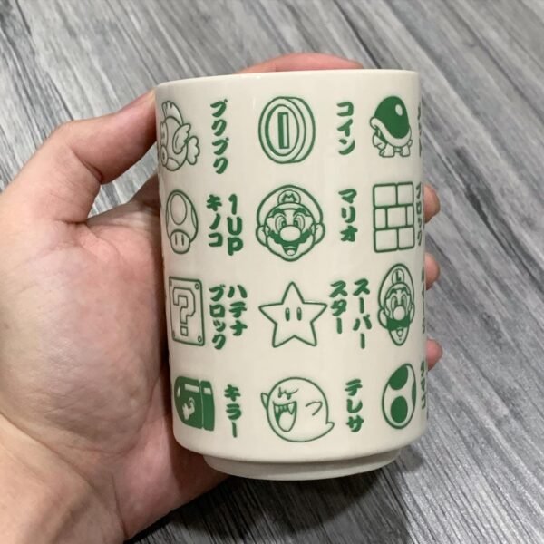 日本製。任天堂。SUPER MARIO。超級瑪利歐。磁製。湯杯。茶杯（綠色款）