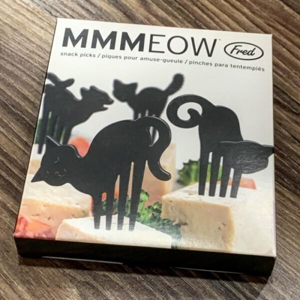 FRED。MMMEOW。黑貓。水果。點心。叉組：圖片 3