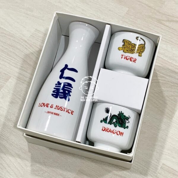 日本製。T&D SAKESET。清酒。仁義。龍。虎。酒杯。酒壺。酒具。一壺二杯組：圖片 8