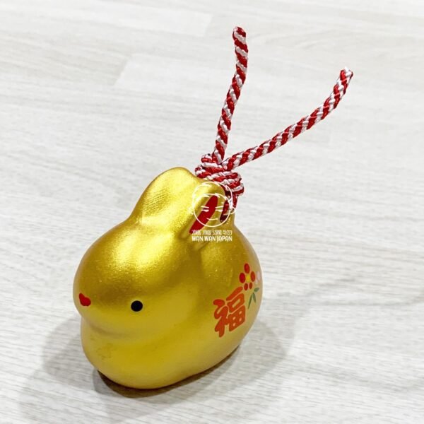 日本製。2023。新年。招福。開運。干支。生肖。緣起物。擺飾。卯。兔。兔年。金兔。金土鈴：圖片 3