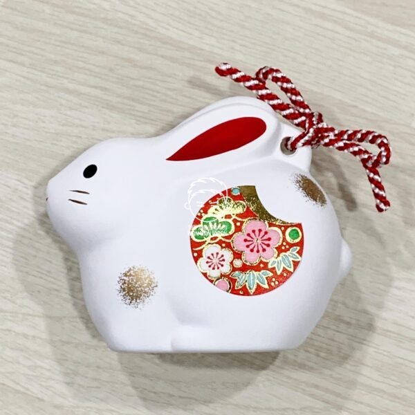 日本製。藥師窯。2023。新年。招福。開運。干支。生肖。擺飾。卯。兔。兔年。白兔。土鈴：圖片 4
