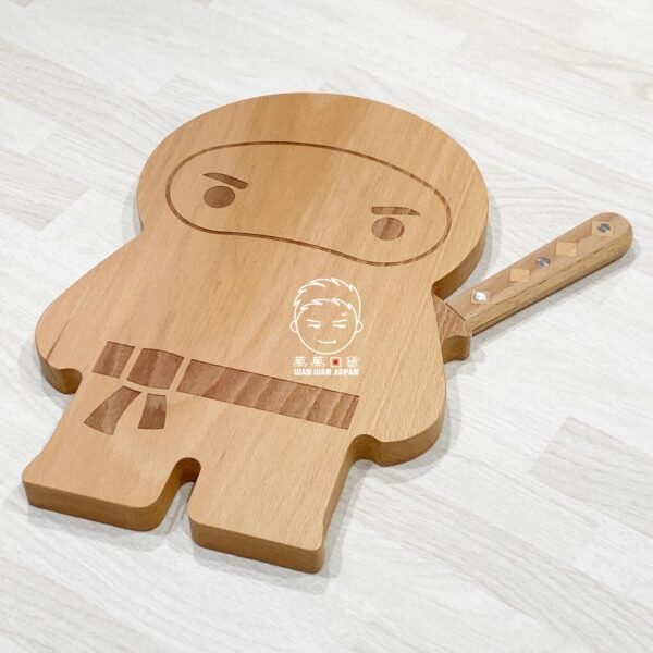 OTOTO。NINJA。可愛。忍者。木製。附刀。木砧板。砧板。甜點板（一刀、一砧板）：圖片 7