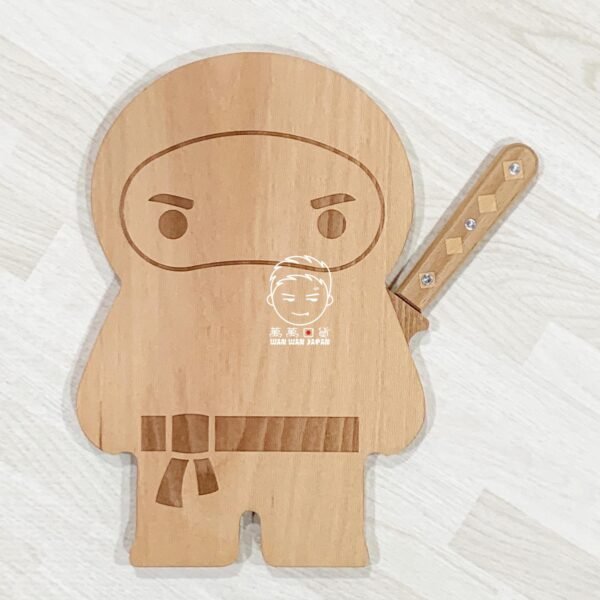 OTOTO。NINJA。可愛。忍者。木製。附刀。木砧板。砧板。甜點板（一刀、一砧板）：圖片 3