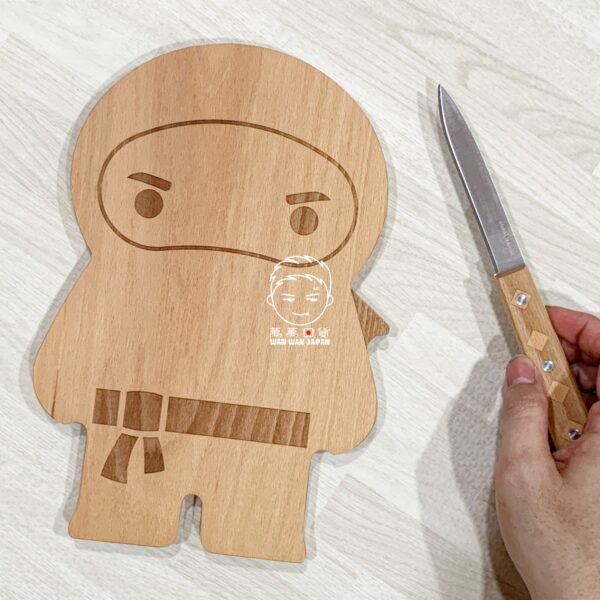 OTOTO。NINJA。可愛。忍者。木製。附刀。木砧板。砧板。甜點板（一刀、一砧板）