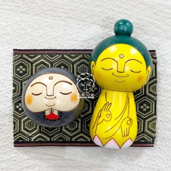 日本製。kokeci。卯三郎。卯三郎の孫。木製。厄除。招福。祈願。佛陀。佛像（釋迦摩尼佛、地藏王，含布墊）：圖片 3